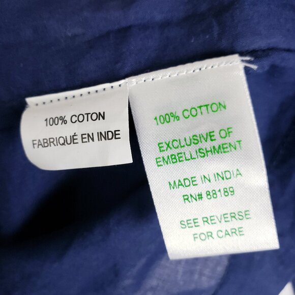 Lilly Pulitzer Sarasota Beaded Embroidered Tunic Top Navy S Resort Boho Preppy - Picture 7 of 12